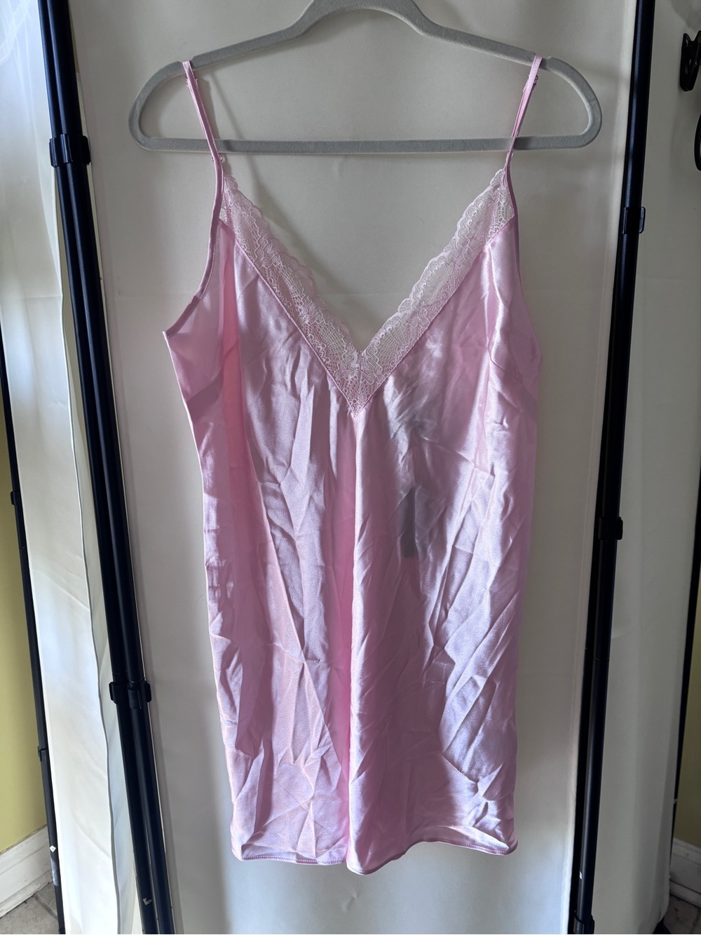 INC International Concepts Pale Pink Satin Lace-Trim Slip